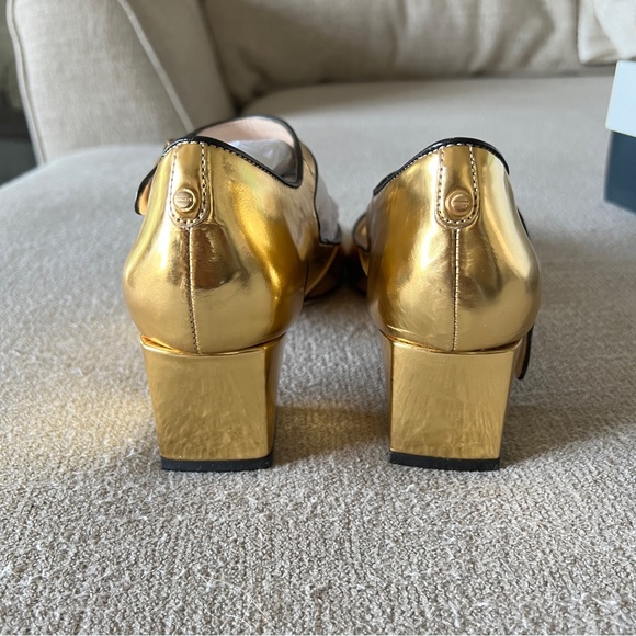 Kat Maconie Gold Mirror "Maggie" Mary Jane Heels Size 9 - Picture 4 of 11